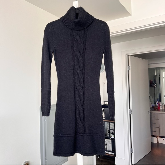 bebe Dresses & Skirts - SOLD Vintage Bebe Cable Knit Turtleneck Sweater Dress